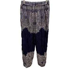 Lofbaz Mandala Side Slit Joggers/Swimsuit Coverup in Blue